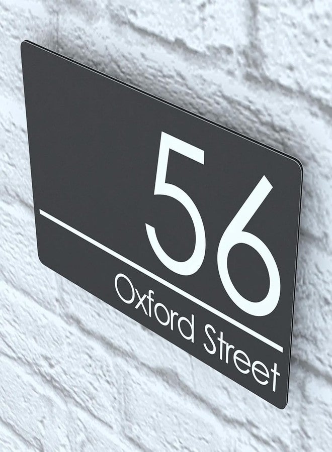 HomeEcho لوحات أسماء أبواب فاخرة مقاومة للماء من هوم إيكو، قابلة للتخصيص، لمداخل المنازل (15 × 30 سم) بأحرف ثلاثية الأبعاد - مثالية لمداخل المنازل والمكاتب، مزودة بمسامير من الفولاذ المقاوم للصدأ || لوحات أسماء الأبواب (أسود وفضي) - Image 2